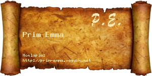 Prim Emma névjegykártya